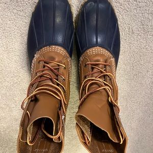 LL Bean Navy/Tan Duck Boots